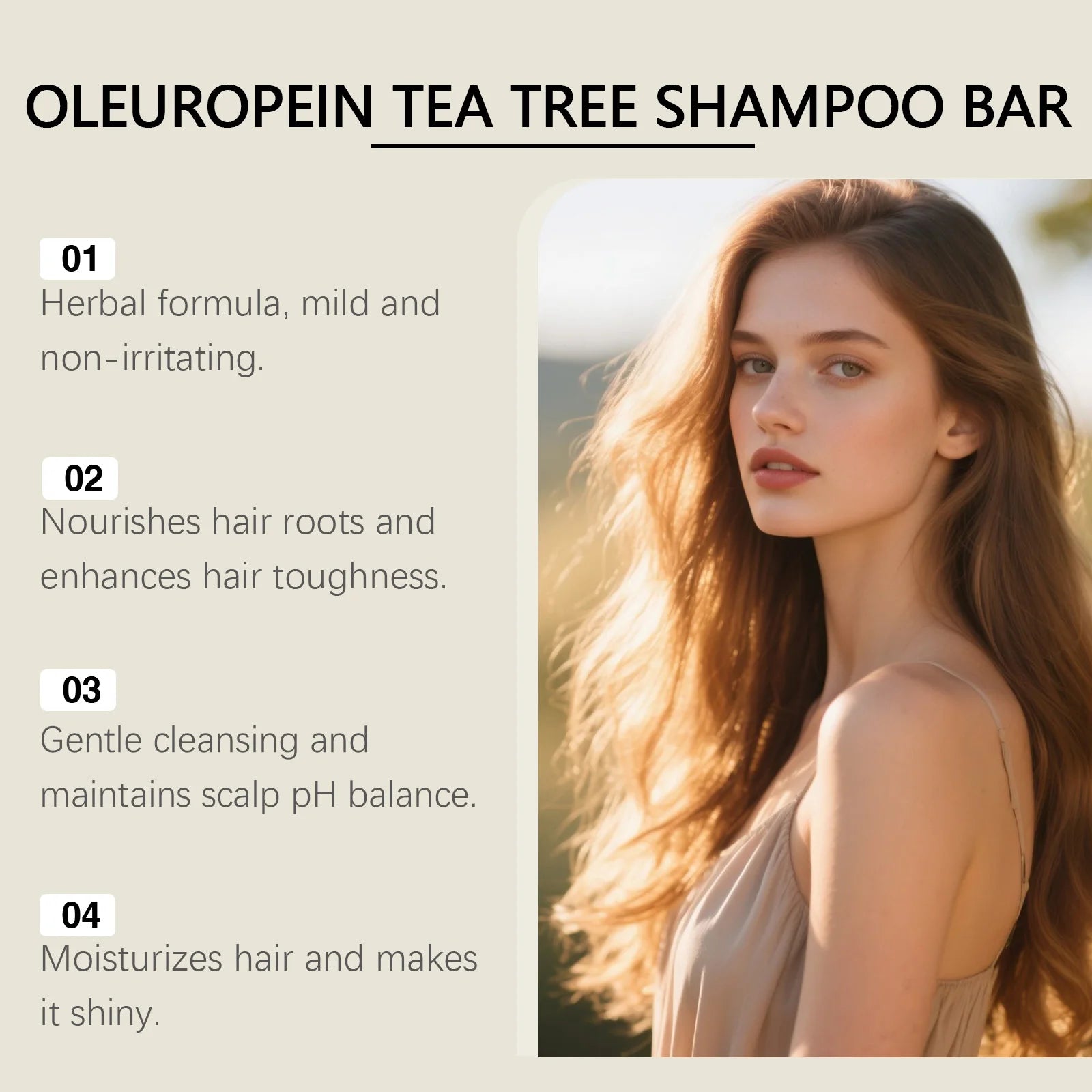 Herbal Dandruff Removal Shampoo Bar Mild Tea Tree Oil Essence Oil