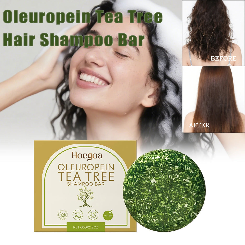 Herbal Dandruff Removal Shampoo Bar Mild Tea Tree Oil Essence Oil