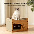 56cm Bubble Fish Shape Cat Scratcher Sofa, With 2 Teaser Balls, Wood
